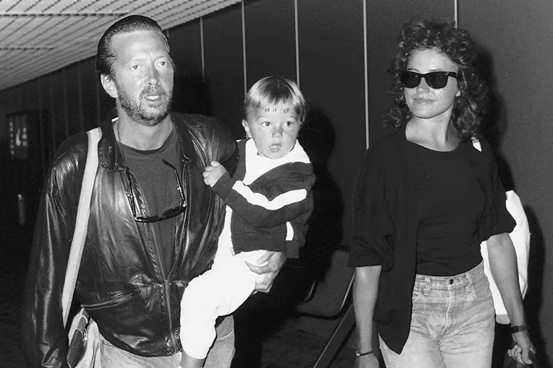 Eric Clapton, su hijo Conor y su entonces esposa Lory del Santo