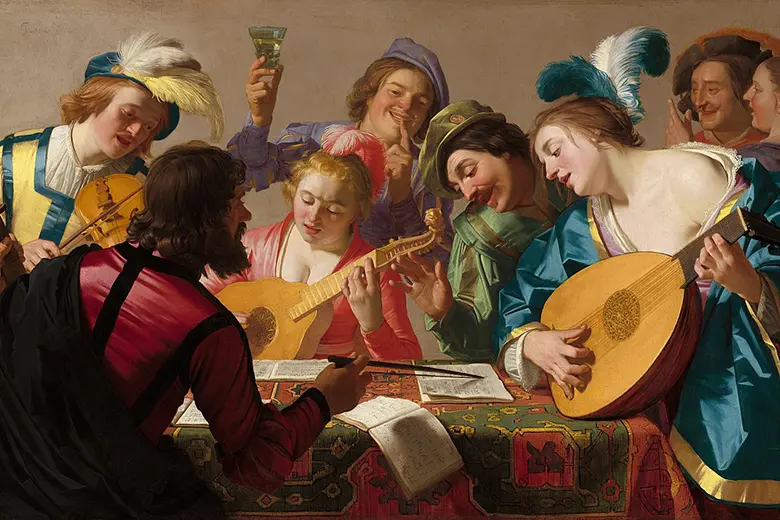 Ilustración de músicos renacentistas